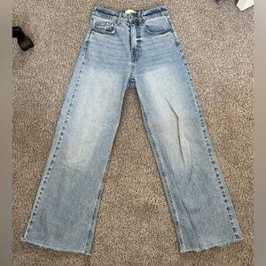H&M Light Denim Blue Wide-Leg Jeans High-Rise